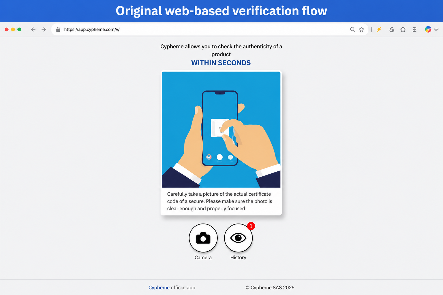 Original web-based verification flow
