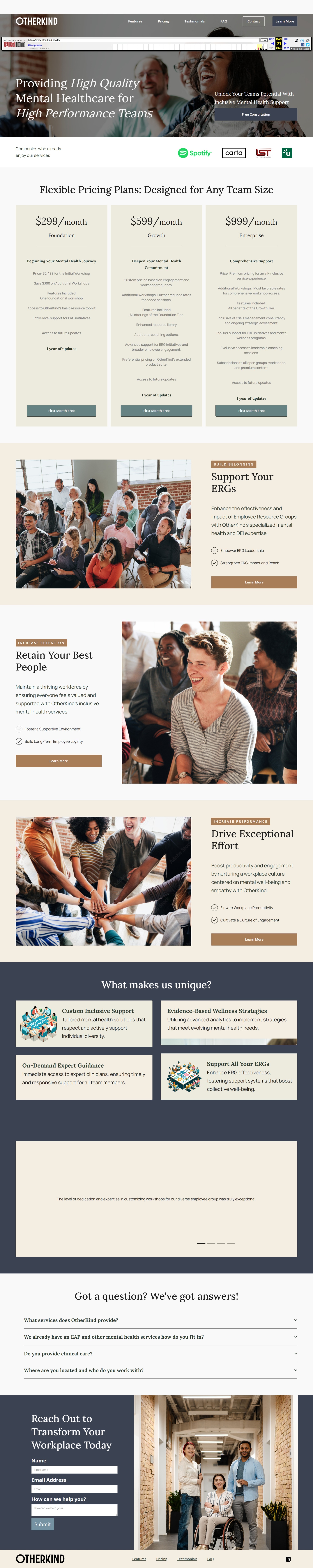 Otherkind website before redesign