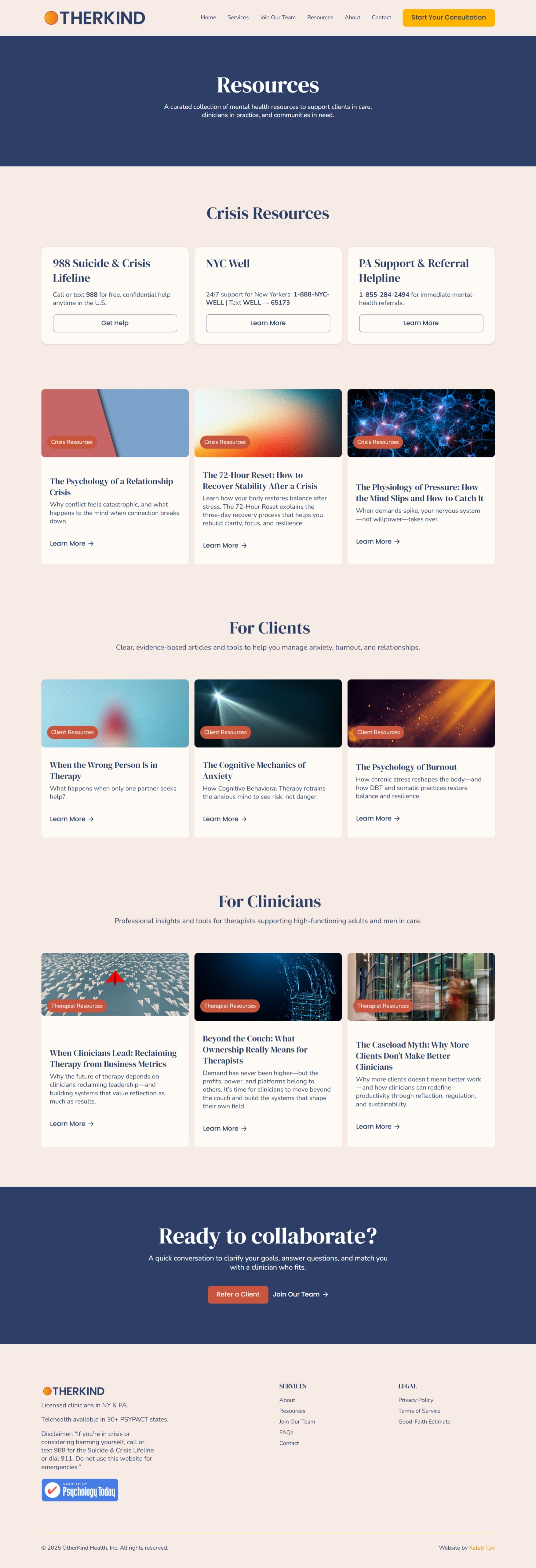 Otherkind redesigned website pages